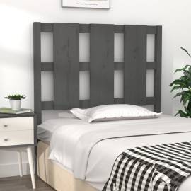 Tăblie de pat, gri, 105,5x4x100 cm, lemn masiv de pin, 3 image