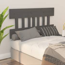 Tăblie de pat, gri, 138,5x3x81 cm, lemn masiv de pin, 5 image