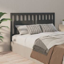 Tăblie de pat, gri, 155,5x4x100 cm, lemn masiv de pin, 4 image