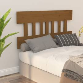 Tăblie de pat, maro miere, 123,5x3x81 cm, lemn masiv de pin, 5 image