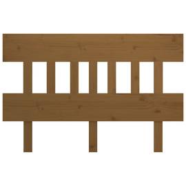 Tăblie de pat, maro miere, 123,5x3x81 cm, lemn masiv de pin, 3 image