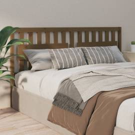 Tăblie de pat, maro miere, 125,5x4x100 cm, lemn masiv de pin, 4 image