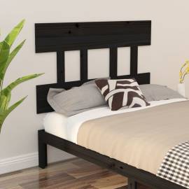Tăblie de pat, negru, 103,5x3x81 cm, lemn masiv de pin, 4 image