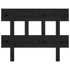 Tăblie de pat, negru, 103,5x3x81 cm, lemn masiv de pin, 3 image