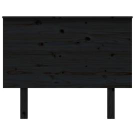Tăblie de pat, negru, 104x6x82,5 cm, lemn masiv de pin, 3 image