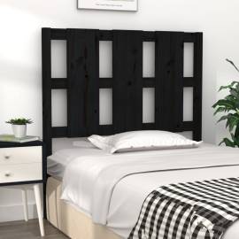 Tăblie de pat, negru, 105,5x4x100 cm, lemn masiv de pin, 3 image