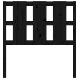 Tăblie de pat, negru, 105,5x4x100 cm, lemn masiv de pin, 4 image