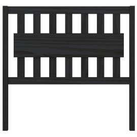 Tăblie de pat, negru, 105,5x4x100 cm, lemn masiv de pin, 3 image