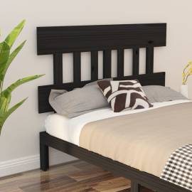 Tăblie de pat, negru, 138,5x3x81 cm, lemn masiv de pin, 4 image