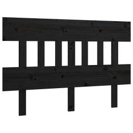 Tăblie de pat, negru, 143,5x3x81 cm, lemn masiv de pin, 2 image