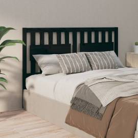 Tăblie de pat, negru, 155,5x4x100 cm, lemn masiv de pin, 4 image