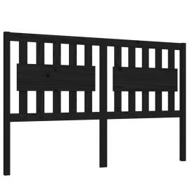 Tăblie de pat, negru, 155,5x4x100 cm, lemn masiv de pin, 2 image