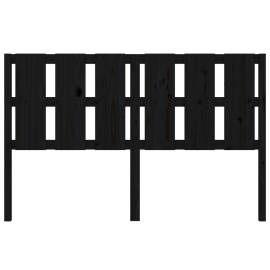 Tăblie de pat, negru, 155,5x4x100 cm, lemn masiv de pin, 4 image