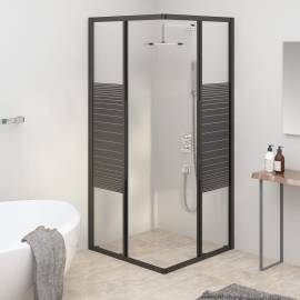 Cabină de duș cu dungi, negru, 80x80x180 cm, esg, 10 image