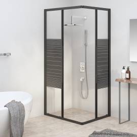 Cabină de duș cu dungi, negru, 90x70x180 cm, esg, 10 image