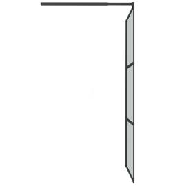 Paravan duș walk-in negru 100x195 cm sticlă esg culoare închisă, 5 image
