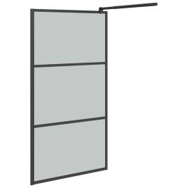 Paravan duș walk-in negru 100x195 cm sticlă esg culoare închisă, 4 image