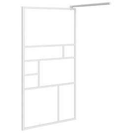 Perete pentru cabină de duș walk-in, alb, 100x195cm, sticlă esg, 4 image