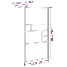 Perete pentru cabină de duș walk-in, alb, 100x195cm, sticlă esg, 7 image