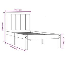 Cadru de pat, 100x200 cm, lemn masiv de pin, 6 image