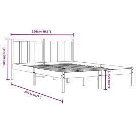 Cadru de pat small double 4ft, alb, 120x190 cm, lemn masiv pin, 6 image