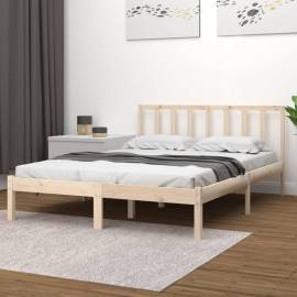 Cadru pat 5ft king size, 150x200 cm, lemn masiv de pin