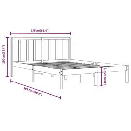 Cadru pat 5ft king size, 150x200 cm, lemn masiv de pin, 6 image