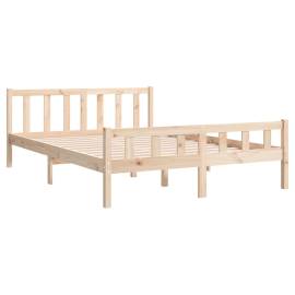 Cadru de pat, 140x200 cm, lemn masiv, 4 image