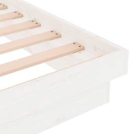 Cadru de pat, alb, 200x200 cm, lemn masiv, 8 image