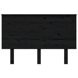 Tăblie de pat, negru, 124x6x82,5 cm, lemn masiv de pin, 3 image
