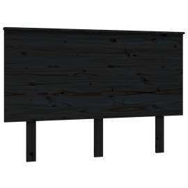 Tăblie de pat, negru, 124x6x82,5 cm, lemn masiv de pin, 2 image