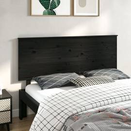 Tăblie de pat, negru, 164x6x82,5 cm, lemn masiv de pin