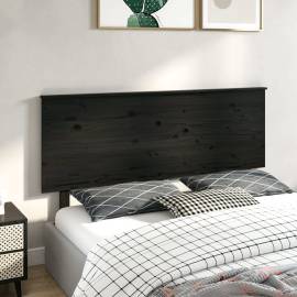 Tăblie de pat, negru, 164x6x82,5 cm, lemn masiv de pin, 4 image