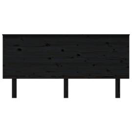 Tăblie de pat, negru, 164x6x82,5 cm, lemn masiv de pin, 3 image