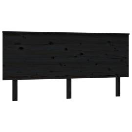 Tăblie de pat, negru, 164x6x82,5 cm, lemn masiv de pin, 2 image