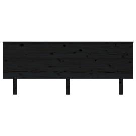 Tăblie de pat, negru, 204x6x82,5 cm, lemn masiv de pin, 3 image