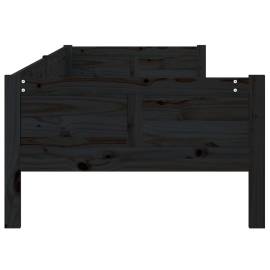 Pat de zi, negru, 90x190 cm, lemn masiv de pin, 6 image