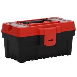 Set de cutii de scule, 2 piese, negru și roșu, polipropilenă, 3 image