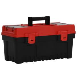 Set de cutii de scule, 2 piese, negru și roșu, polipropilenă, 2 image