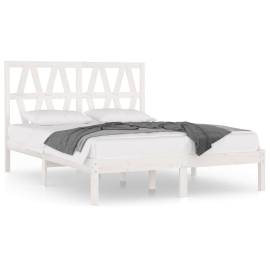 Cadru de pat, alb, 160x200 cm, lemn masiv de pin, 2 image