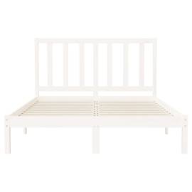 Cadru de pat, alb, 120x200 cm, lemn masiv, 5 image