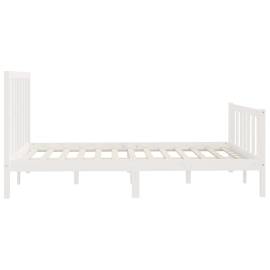 Cadru de pat, alb, 120x200 cm, lemn masiv, 6 image