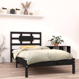 Cadru de pat single 3ft, negru, 90x190 cm, lemn masiv