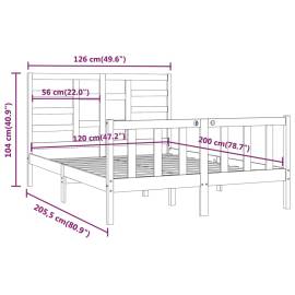 Cadru de pat, 120x200 cm, lemn masiv de pin, 8 image