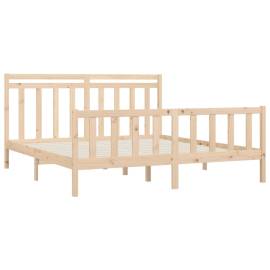 Cadru de pat, 200x200 cm, lemn masiv de pin, 4 image
