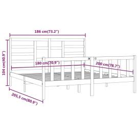 Cadru de pat super king 6ft, 180x200 cm, lemn masiv, 8 image