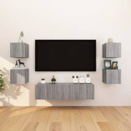 Dulap tv montaj pe perete, 2 buc., sonoma gri, 30,5x30x30 cm, 6 image