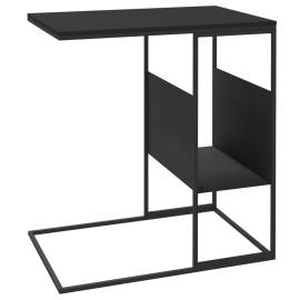Masă laterală, negru, 55x36x59,5 cm, lemn compozit, 5 image