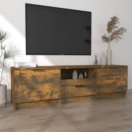Comodă tv, stejar fumuriu, 140x35x40 cm, lemn prelucrat, 3 image