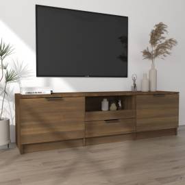 Comodă tv, stejar maro, 140x35x40 cm, lemn prelucrat, 3 image
